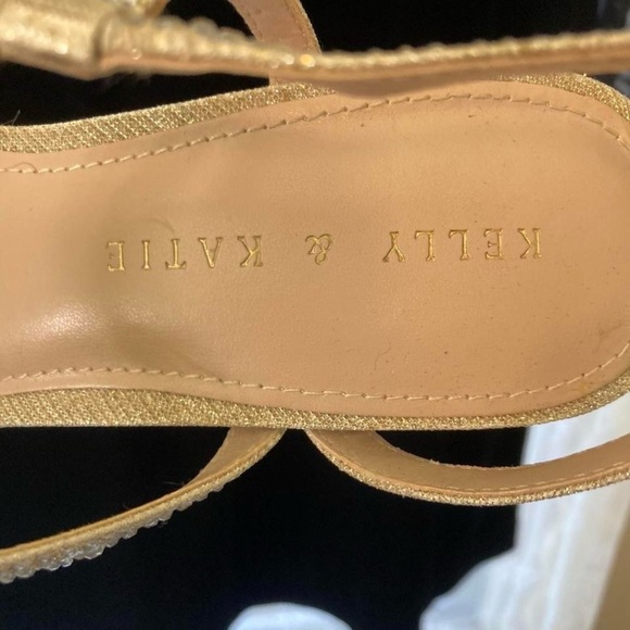 Kelly & Katie Sparkling Gold and Tan Heels 9 - Picture 5 of 6